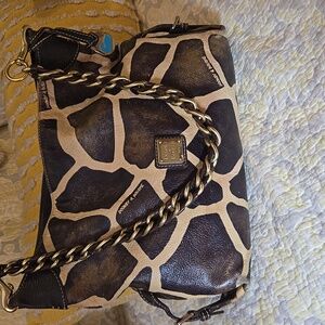 Dooney & Bourke Brown and Tan Animal Print Shoulder Bag